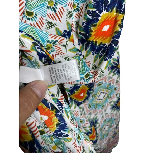 Spense Womens White Aztec Print Dress Sz Large NWT Side Slit Coverup - Picture 11 of 16